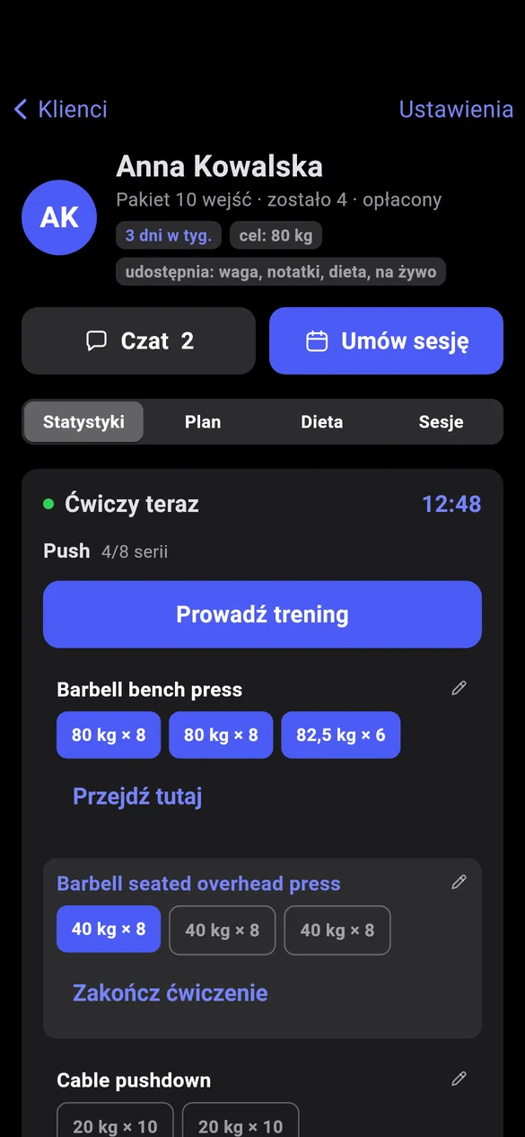 Karta podopiecznego: ćwiczy teraz